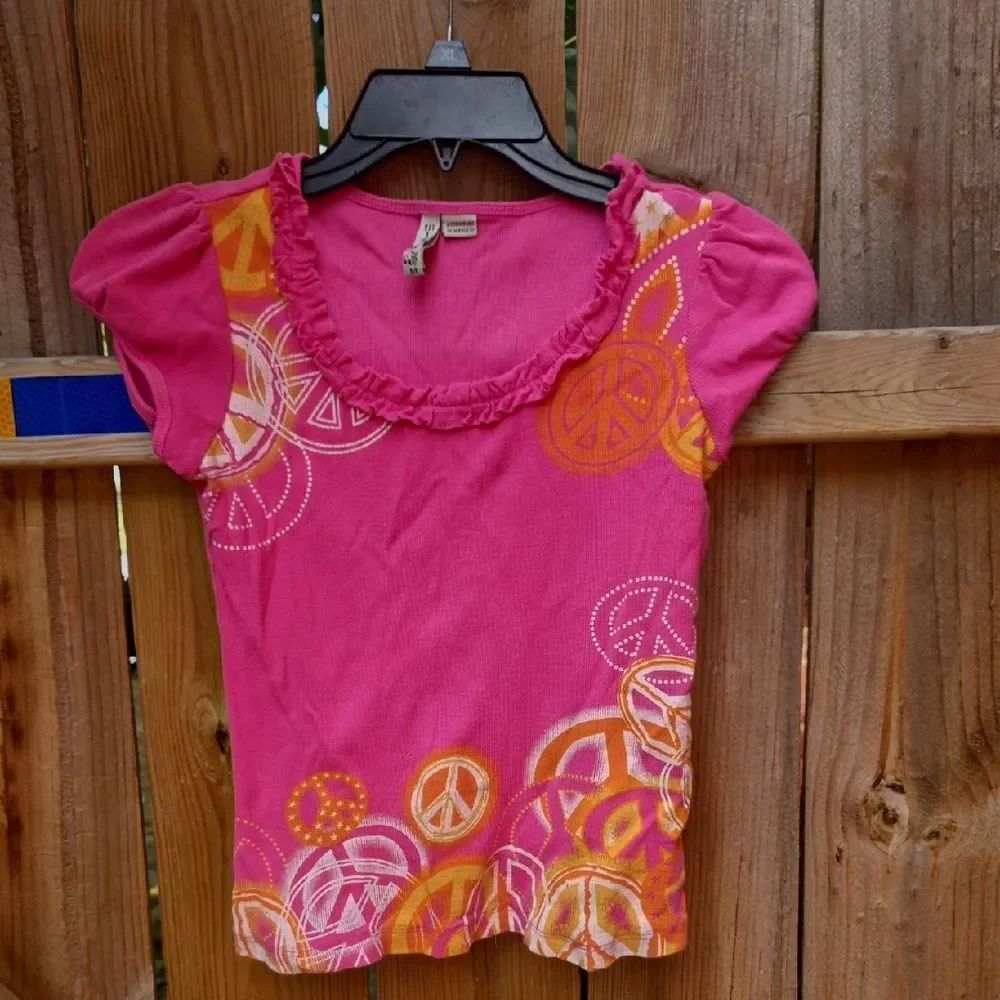 Pink Peace Sign Kids Shirt
